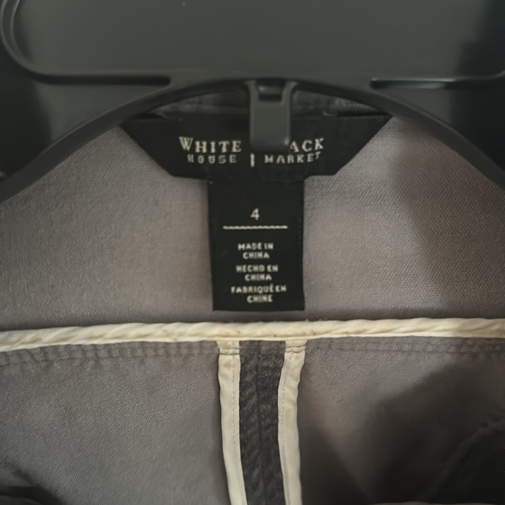 White House Black Market Velvet Blazer Gray/Blue Sz 4 - Picture 4 of 5